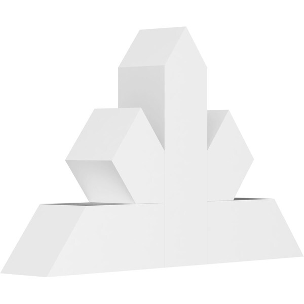 Ekena Millwork Saratoga Architectural Grade PVC Gable Bracket, 36"W x 22 1/2"H x 6"D x 6"F, 15/12 Pitch GBP036X23X0606SAR00 - main